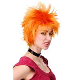 WIG ME UP H9708-1004 Extremely Extravagant Quality Cosplay Wig short spikey punky Orange