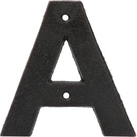 Metal Letter A - Black Cast Iron 5 Inch Large Metal Mailbox Letters - Easy to Read Name Door Sign - A