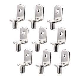 Maexxna 40pcs Shelf Support Pegs, L-Shaped Metal Cabinet Shelf Clips, Nickel Plated Cabinet Closet Shelf Pins with Hole 6mm(1/4 Inch) for Kitchen Bookcase Shelf Furniture Support