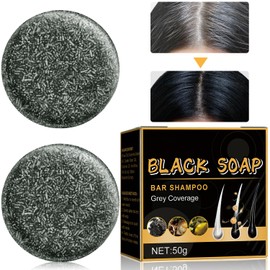 TPTAL TPTAL Gray Reverse Bar,Cover Gray Hair Bar Soap,Natural Hair Darkening Shampoo Bar for Coverage Gray Hair Soap,Gray White Hair Reverse Bar,Fast Natural Black Hair Shampoo Bar Soap (2PCS)