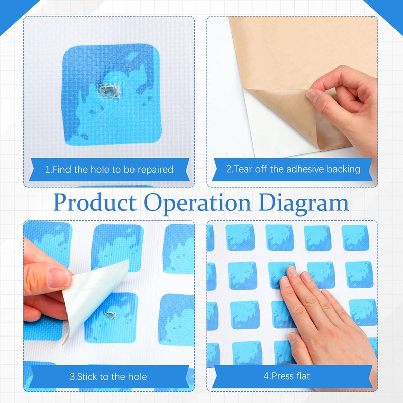 Pushglossy Pool Patch Repair Kit 8 x 39 Inch Self