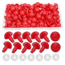 100Pcs Safety Eyes and Secure Washers for Amigurumi Crochet - Thalinfayi 15mm Red Plastic Safety Eyes Crochet Craft Eyes for Amigurumi, Crafts, Crochet Doll DIY Making Supplies