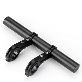 Bicycle Handlebar Extension Frame, Multi Function Bike Extender Rack Double Bike Handlebar Bracket for Light Flashlight, Phone Mount Holder, Speedometer(Black)