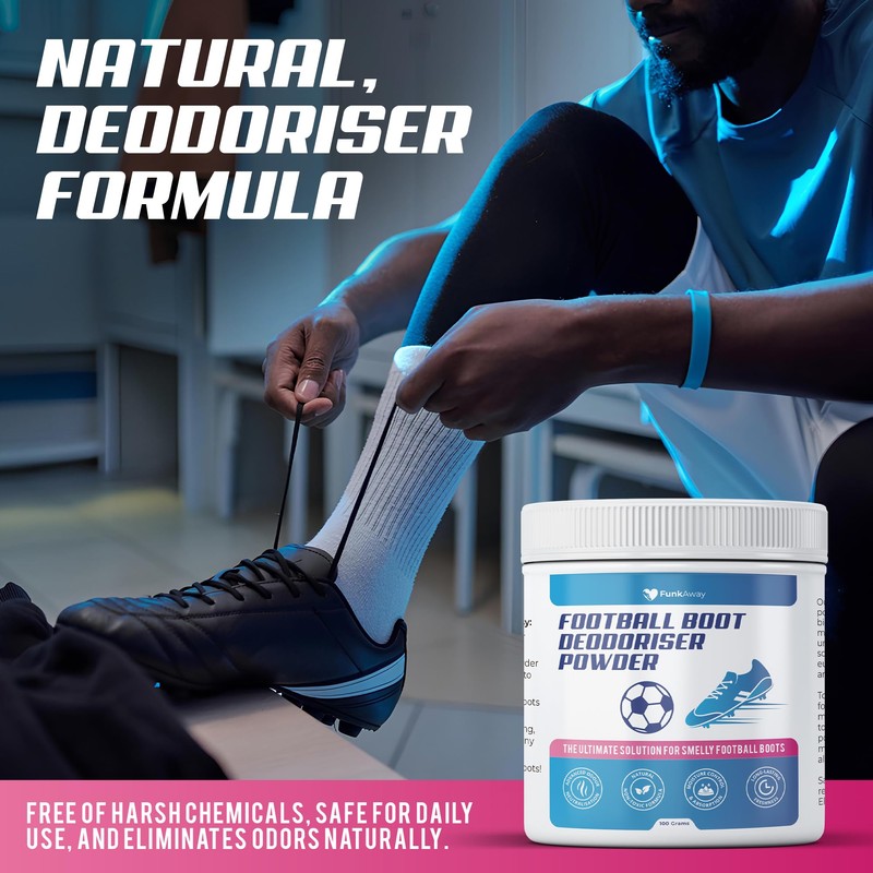 Football Boot Deodoriser Powder - Odour Eliminator & Freshener for