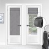 WDFour Blackout French Door Curtains, Triple Layers 100% Light Blocking