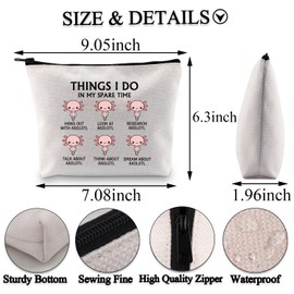 BDPWSS Axolotl Gifts Axolotl Travel Makeup Bag Cute Axolotl Lover Gifts Things I Do In My Spare Time Axolotl Themed Gift (Spare time axolotl bag)