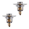 Universal Bathroom Sink Stopper - 2 Pack Brushed Nickel Pop