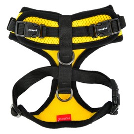 Puppia RiteFit Dog Harness Mesh Over-The-Head All Season No Pull No Choke Walking Training Adjustable Neck & Chest for Small & Medium Dog - YELLOW - Large