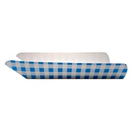 Charola Decorativa para Hot Dogs, Banderillas, Churros, Diseño Cuadros Azules y Blancos, 20 cm x 5 cm x 3.5 cm, Cartulina Sulfatada Gruesa