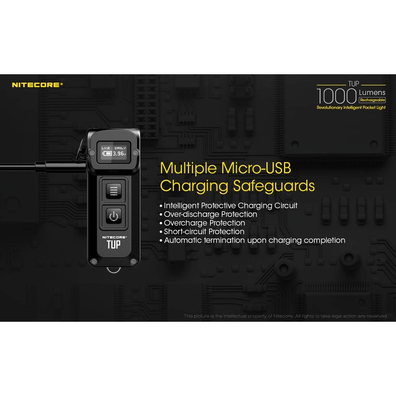 Nitecore TUP CREE LED 1000 Lumen USB rechargeable compact flashlight,