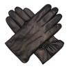 Harssidanzar Leather Gloves For Mens Comfort Cashmere Lined Gloves GMUK006,Black,Size
