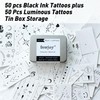 Minimalistic Black Luminous Temporary Tattoos Kit for Women Tiny Finger
