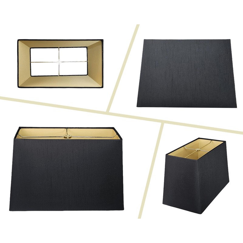 Royal Designs, Inc. HB-613-12BLK Rectangle Hardback Lamp Shade, (5 x
