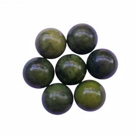 Sunshcat Natural Green Jade 0.78 Inchs Crystals and Healing Stone Ball Set,Home Desktop Feng Shui Array Decoration(7 Pieces) ﻿