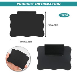 Label Holder Clip Pack of 12 Basket Labels Label Clip Holder Label Holder Black Shelf Labels Baskets Clips for Storage