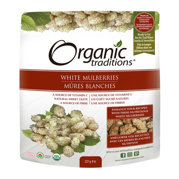 Organic Traditions Organic White Mulberries 227g