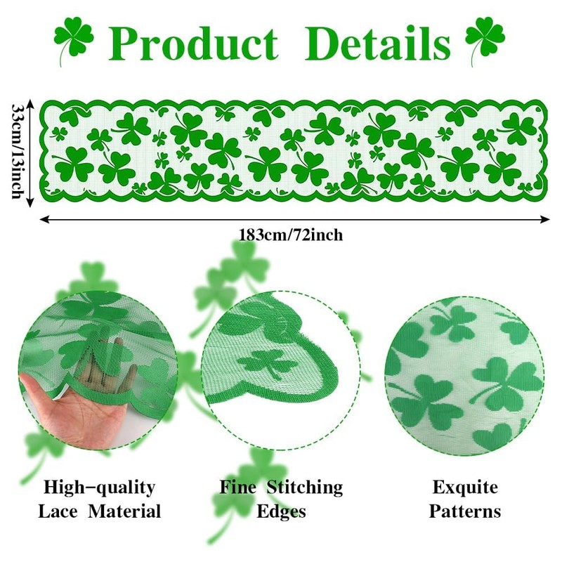 St.Patrick's Day Table Runner,Table Runners For Dining Table,St. Patrick’S Day