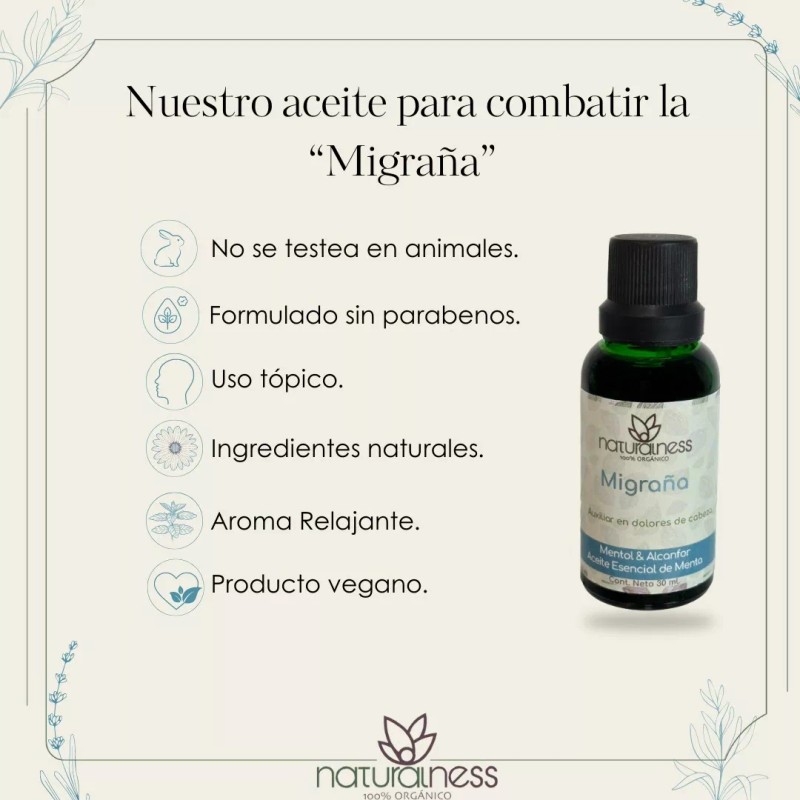 Naturalness - Aceite Anti Migraña - Tamaño 30ml