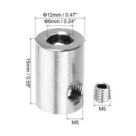 PATIKIL 6mm Hole Wire Rope Clips Set, 8 Set 304 Stainless Steel Double Holes Lock Cable Clamps Clip with M5 Hexagon Screws Spanner for Cable Fitting, Silver 12x15mm