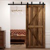 CCJH 5.5FT Ceiling Mount Sliding Barn Door Hardware Kit Low