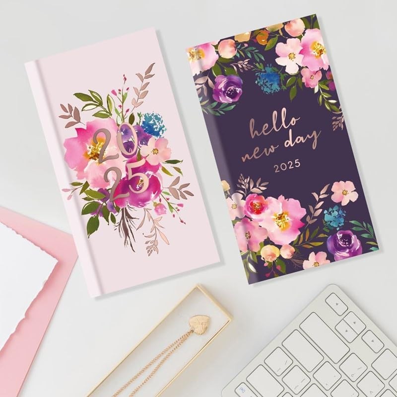 2025 Slim Week To View Vintage Flowers & Typo Designer