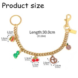 LSBDJDL Cherry Pretzel Flower Heart Charms Bag Purse Charm Chain For Handbags Gold Key Chain Accessories Cute Keychain Gifts For Accessories Women, Pink, 4.5in*1.1in