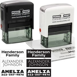 PermaPRINT Dual Clothing Stamper (1 Black Ink Stamp, 1 White Ink Stamp) Includes Free StampDARK Tool