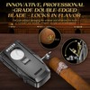 KEJIAR Cigar Lighter, Double Jet Torch Lighter, Built-in Punch, Double