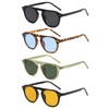 LJCZKA Retro Round Sunglasses Mens Womens Classic Trendy Flat Top