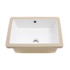 Couoko 18x12 Inch Undermount Bathroom Sink with Rectangular Bottom White