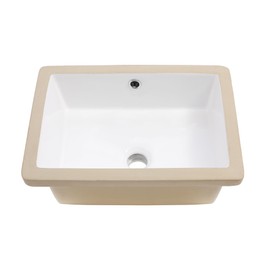 Couoko 18x12 Inch Undermount Bathroom Sink with Rectangular Bottom White Ceramic Vessel Bathroom Sinks Vanity Classic Basin with Overflow