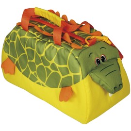 Bieco 04015214 Children's Universal Bag Crocodile Approx. 40 x 25 x 20 cm, yellow / green, Children's sports bag