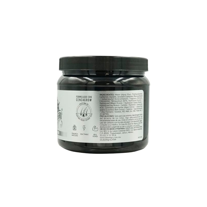 Lobo Gel fijador para cabello Lobo Negro. 1 Kg.