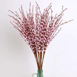 10 Pieces 29.5" Long Artificial Flowers Faux Jasmine Fake Flower for Wedding Home Office Party Hotel Restaurant Decoration (Pink)