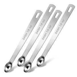 Giantree 4 Stück einzelner Messlöffel, kleiner Messlöffel aus Edelstahl, Mini-Messlöffel messlöffel gramm measuring spoons Teelöffel Küchenzubehör(1/8)
