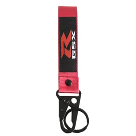 Motorcycle Key Chain Embroidered Tag Automobile Car Motor Key Ring Accessory Karabiner Shackle for Suzuki GSX-R (Red)