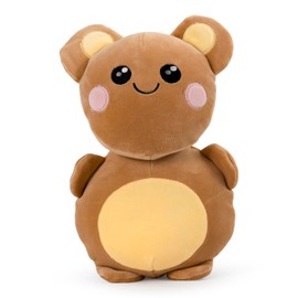 KINREX Smiley Teddy Bear Plush Toy, Cuddly Teddy Bear Plushies Toy, Stuff Animal Plush Toy for Babies Girls Boys, Light Brown Bear Huggable Animal, Gifts for Kids and Lovers in Birthday, 12 Inches