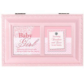 Cottage Garden Baby Girl You Bring Sunshine Love Brushed Silvertone Jewelry Music Box Plays Jesus Loves Me