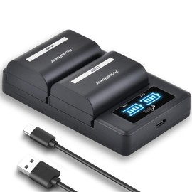 Pickle Power 2850mAh LP-E6P Battery 2-Pack and LED Dual Charger for Canon EOS R8, R7, R6, R5, R5 Mark II, R, 5D III IV, 5DS, 6D, 6D II, 7D, 80D, 90D