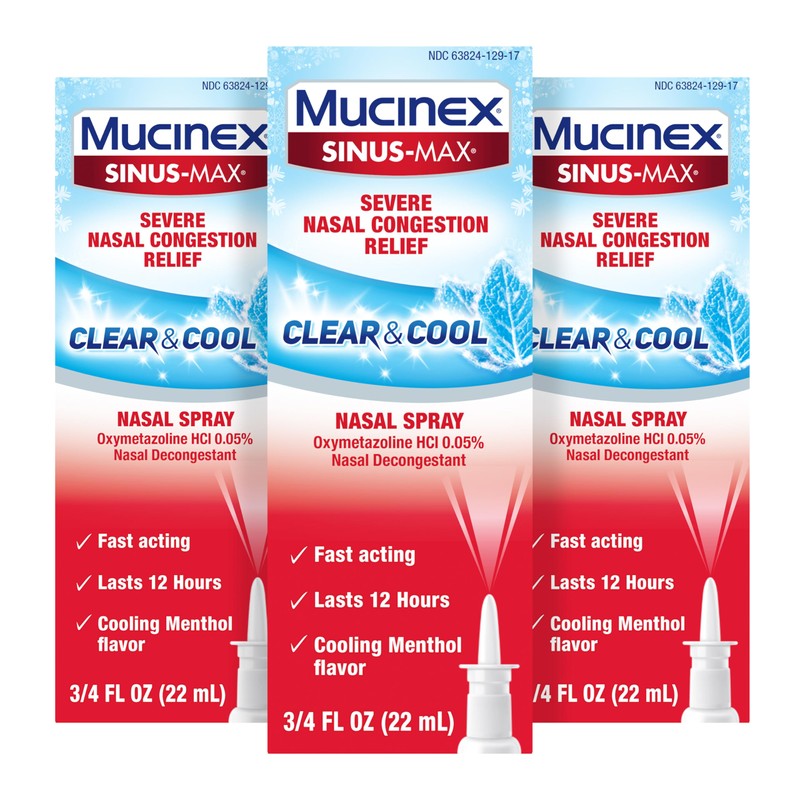Mucinex Sinus-Max Nasal Spray Decongestant, 12 Hour Over-The-Counter Medication Nose