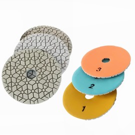 DIAVANCUT 4 Inch Wet Dry 3 Step Diamond Polishing Pads 4" 3-Step Polishing Pads for Granite Quartz Marble Engineered Stone and Concrete Quartz Polishing Pads 3 Steps