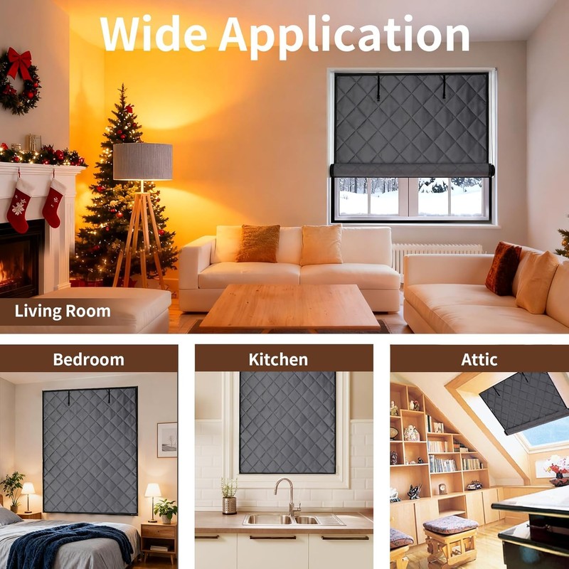 Aprllolg Winter Insulated Window Cover,3 Layer 63 x 39 Inch