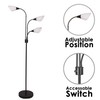 Celeste Modern Reading Floor Lamp, 3-Light with Adjustable Flexible Gooseneck,
