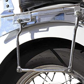 Motorcycle Side Bag Support & Rail Set Saddlebag/Universal Mounting Width 7.1 - 9.3 inches (180 - 235 mm), Dragster, Rebble, Villago, Magna, Etc (Silver)