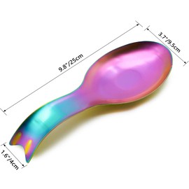 Stainless Steel Spoon Rest,Rainbow Chopstick & Cutlery Rest,Kitchen Spoon Tray Station,Utensil Holder for Spatula,Ladle,Countertop,Coffee Station Utensil Rest 1PCS Fish Shape Spoon Rest