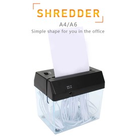 Small Paper Shredder, Portable Paper Shredder for Office and Home, Cutting Machine for A6 Paper or Folded A4 Paper