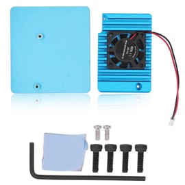 Router Cooling Shell Set Aluminum Alloy Heat Dissipation Enclosure Kit for Nanopi R2s Blue