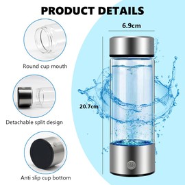 Wasserstoff Generator Flasche, 420 ml Wasserstoff Wasserflasche, Tragbarer Wasserstoff Generator, Tragbares USB-Ladegerät für zu Hause, Im Büro und auf Reisen