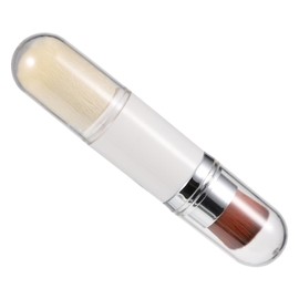 Mikinona 2-in-1 Portable Makeup Brush Set Double-sided Telescopic Brush for Powder and Concealer for Daily Routine