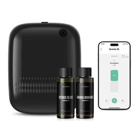Airversa Waterless Essential Oil Diffuser Starter Kit with 2 x 100mL Fragrance Scent Oil, Up to 2000 sq.ft. Aromatherapy Smart Scent Air Machine for Large Room and Commercial Use, ANW Black Kit